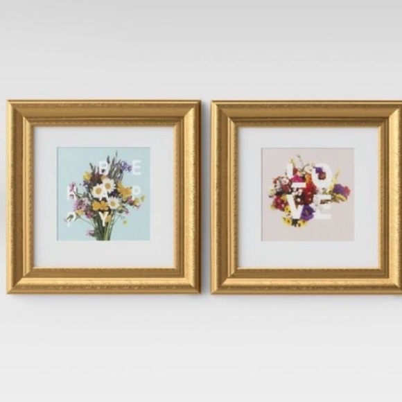 Opalhouse Art Opalhouse New 2pc Be Happylove Frames Under Glass